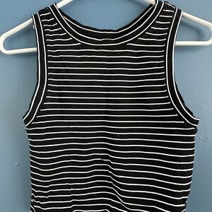 Aura athletics Black and White Striped Sleeveless Top